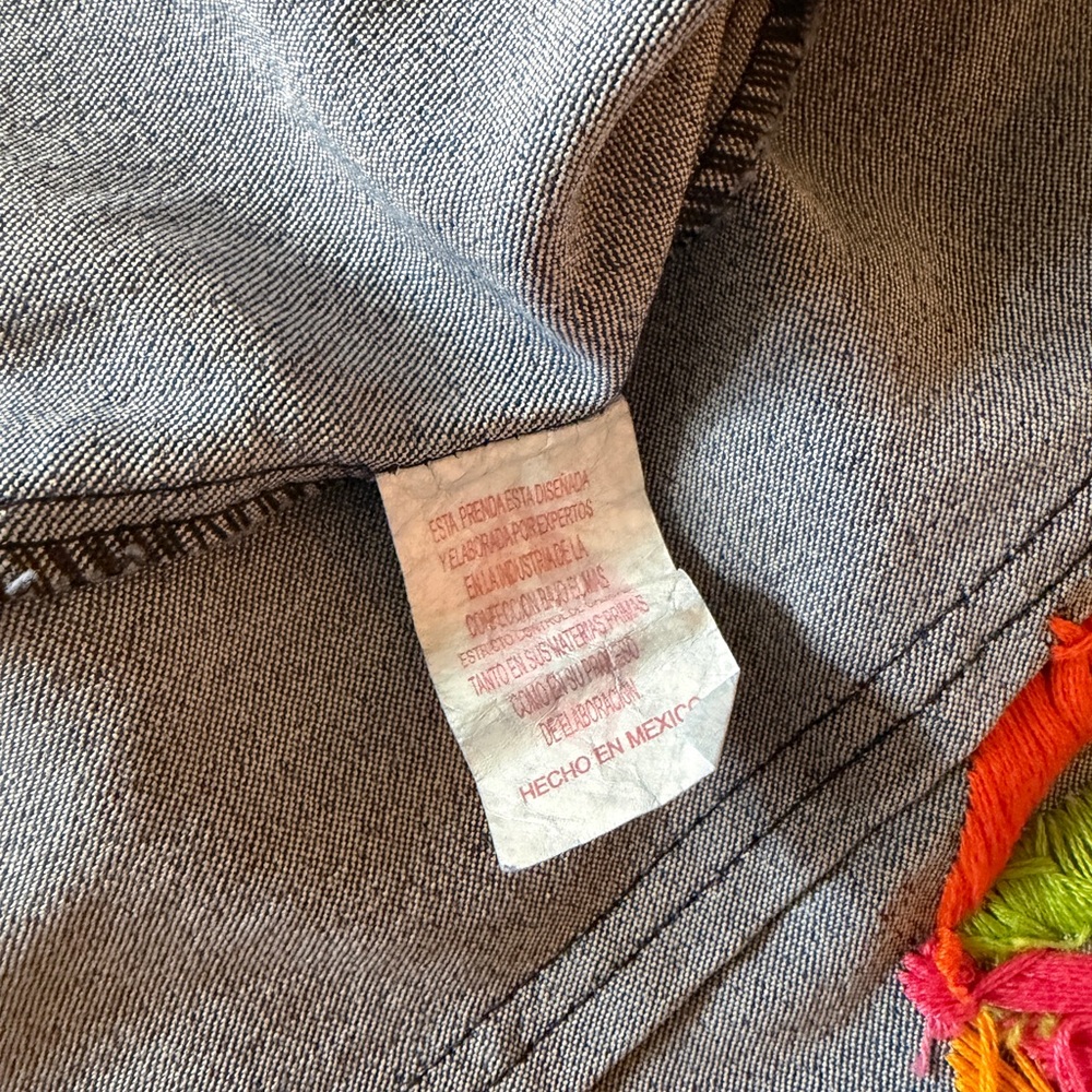 Mexicana Colorfully Embroidered Jean Jacket - Picture 6 of 6